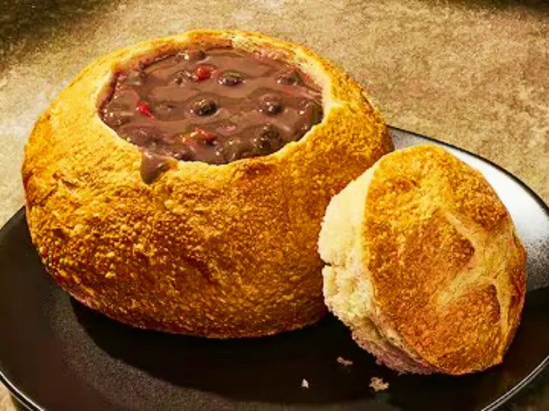 Black Bean Soup Bread Bowl