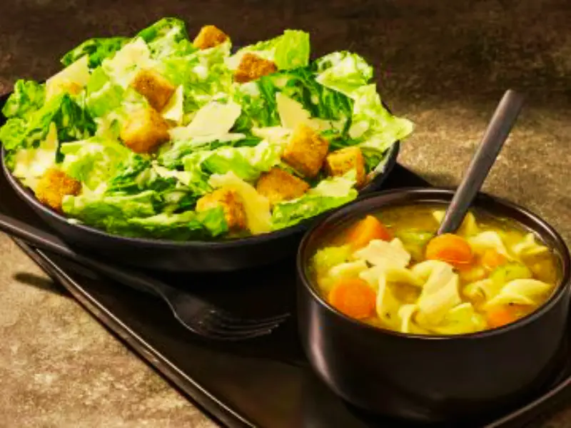Caesar Salad Homestyle Chicken Noodle Soup