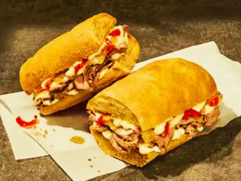 Panera Bread menu item: Ciabatta Cheesesteak Sandwich