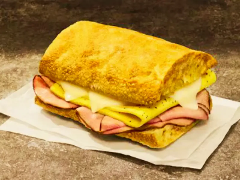Panera Bread menu item: Ciabatta Ham, Egg & Cheese Sandwich