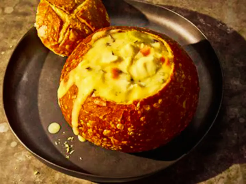 Panera Soup Menu Cream of Chicken & Wild Rice Soup Bread Bowl