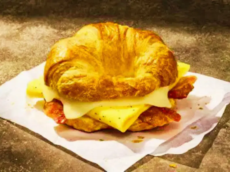 Panera Bread menu item: Croissant Bacon, Egg & Cheese Sandwich