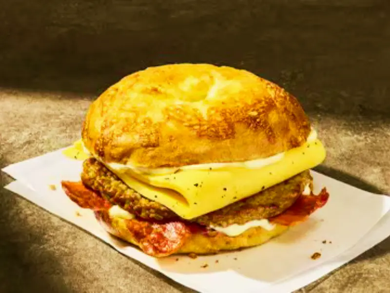 Panera Bread menu item: Farmhouse Duo Asiago Bagel Stack